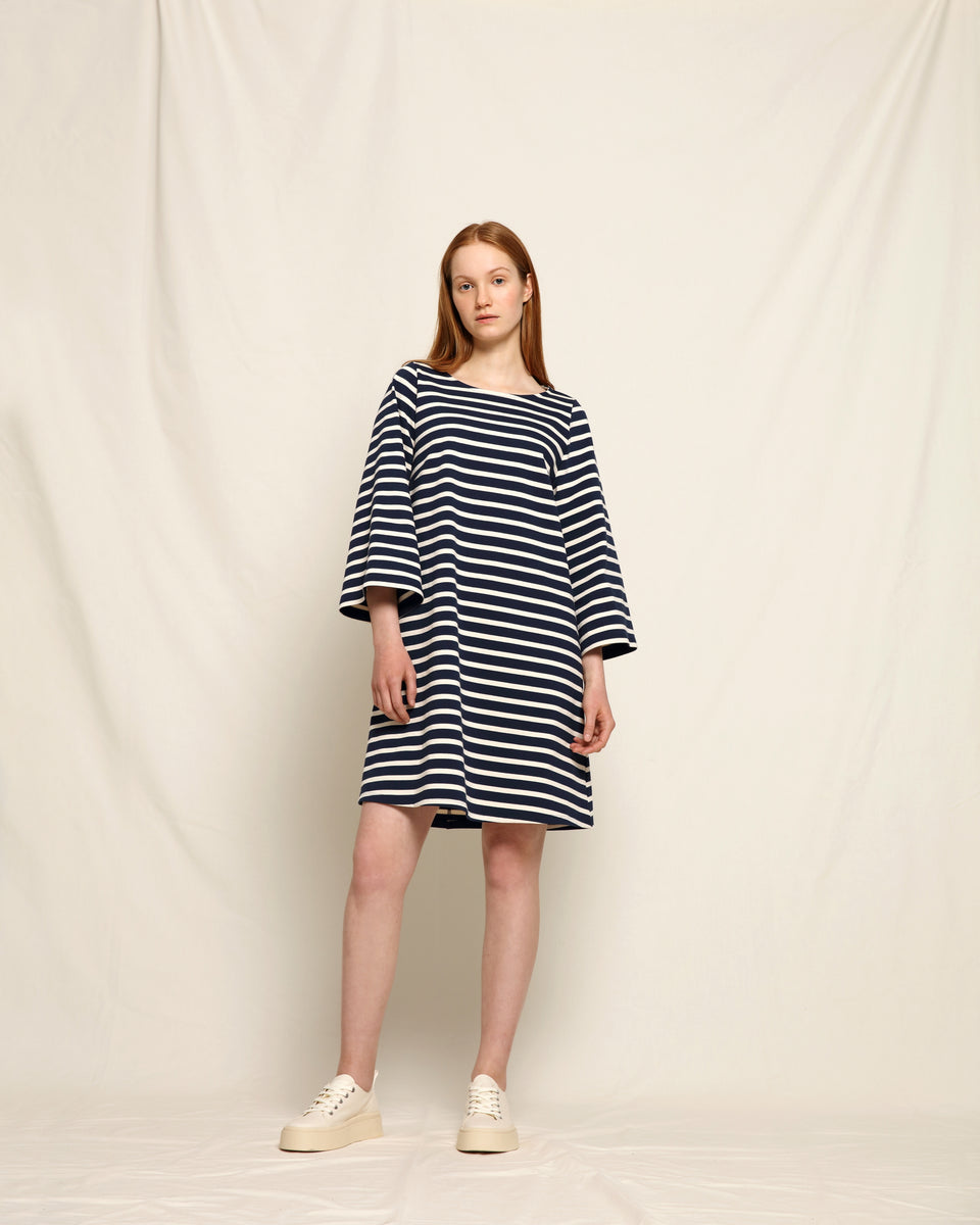 Celyn Dress Tournier Navy/Ecru