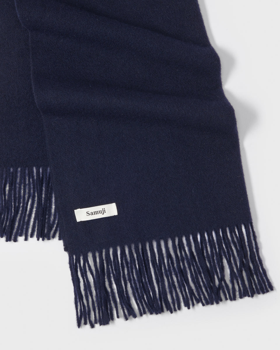 Wool Scarf Navy