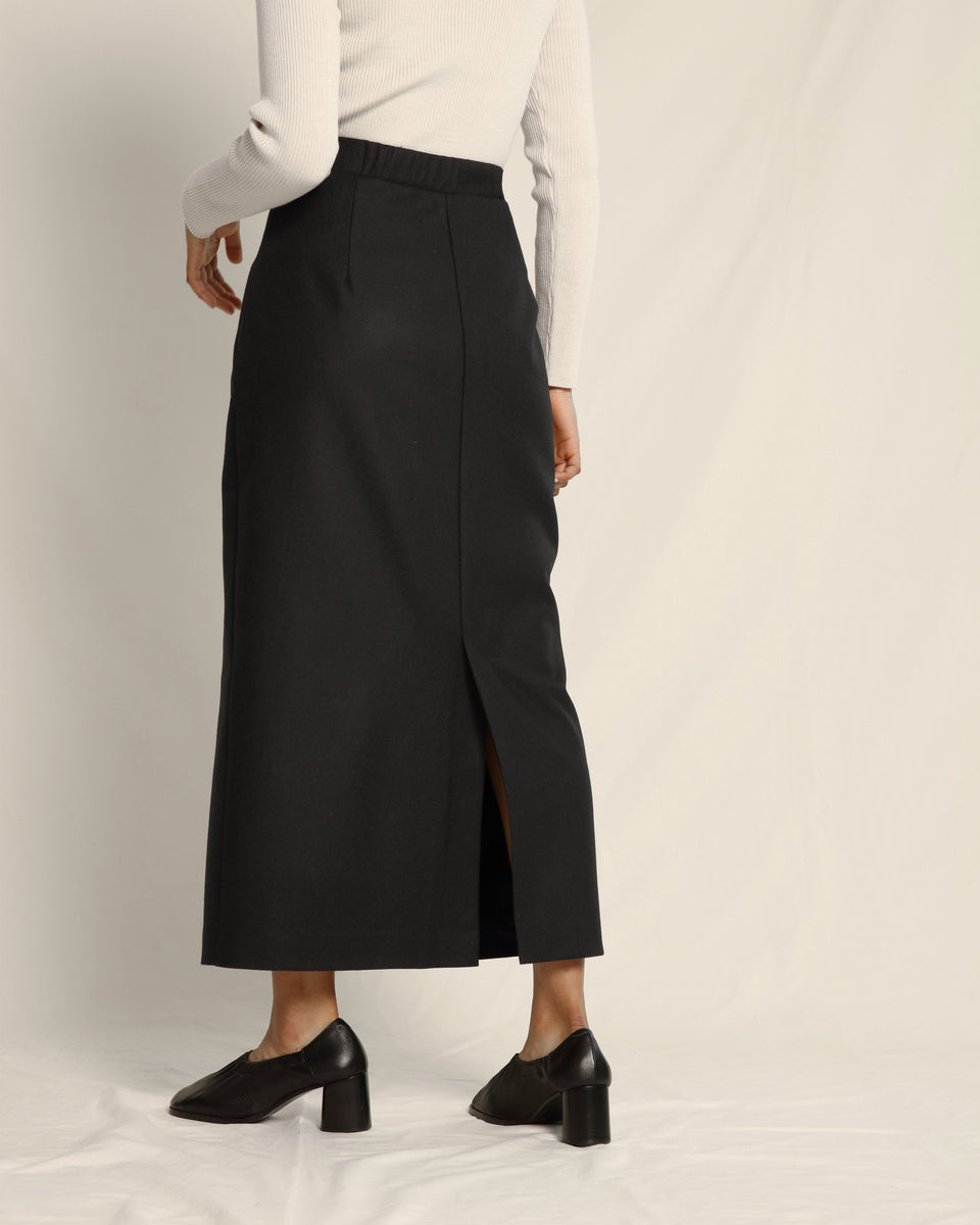 Isla Skirt Work Wool Dark Grey