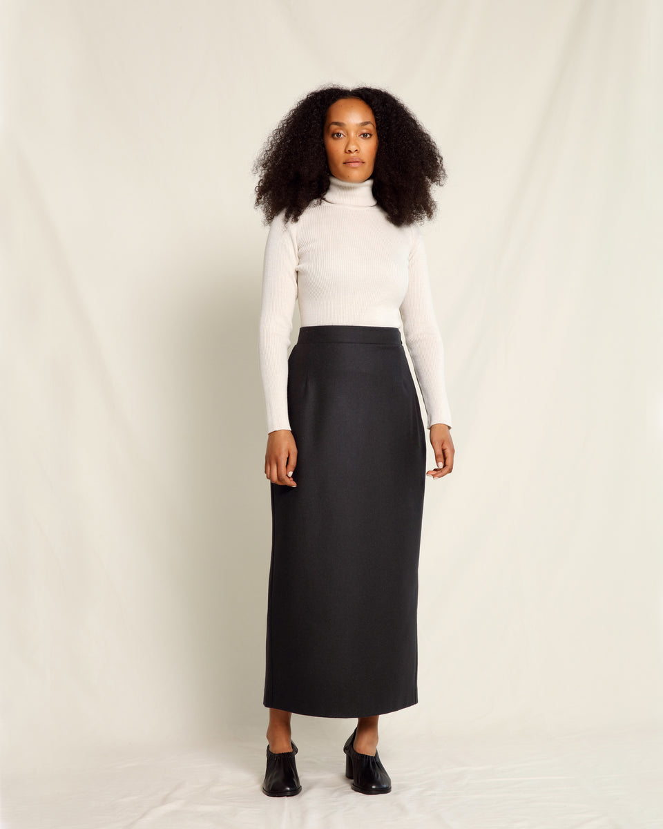 Isla Skirt Work Wool Dark Grey