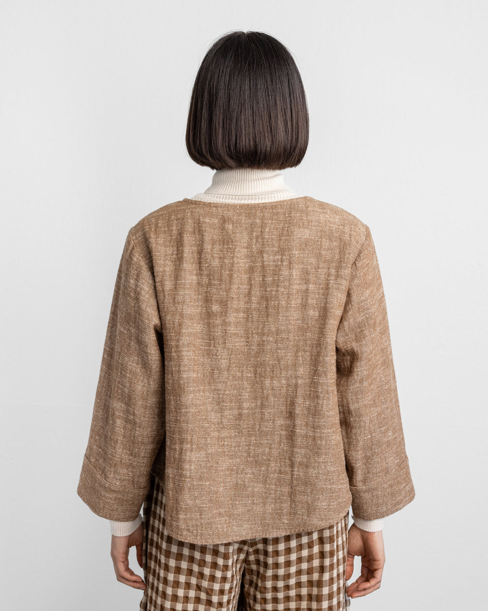 Cami Shirt Cotton Wool Brown