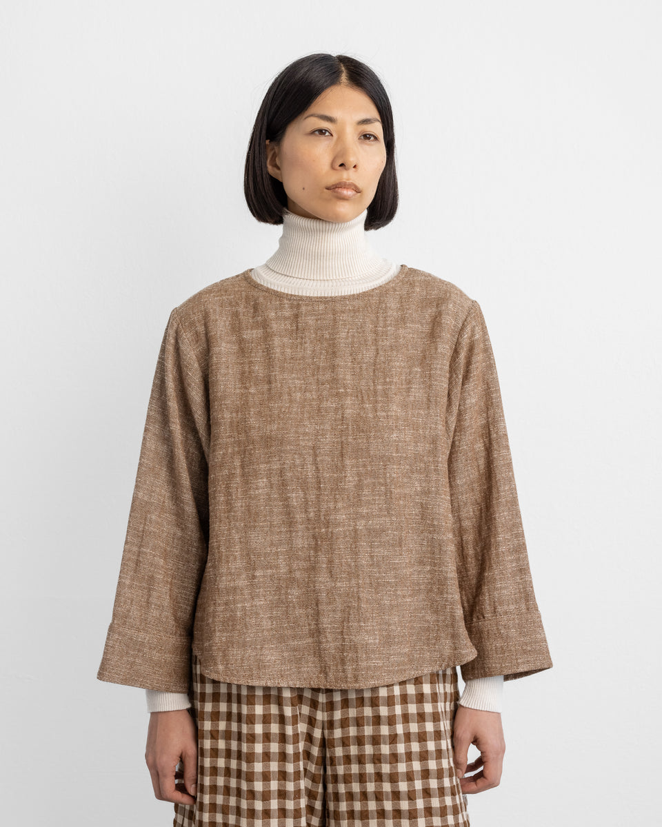 Cami Shirt Cotton Wool Brown