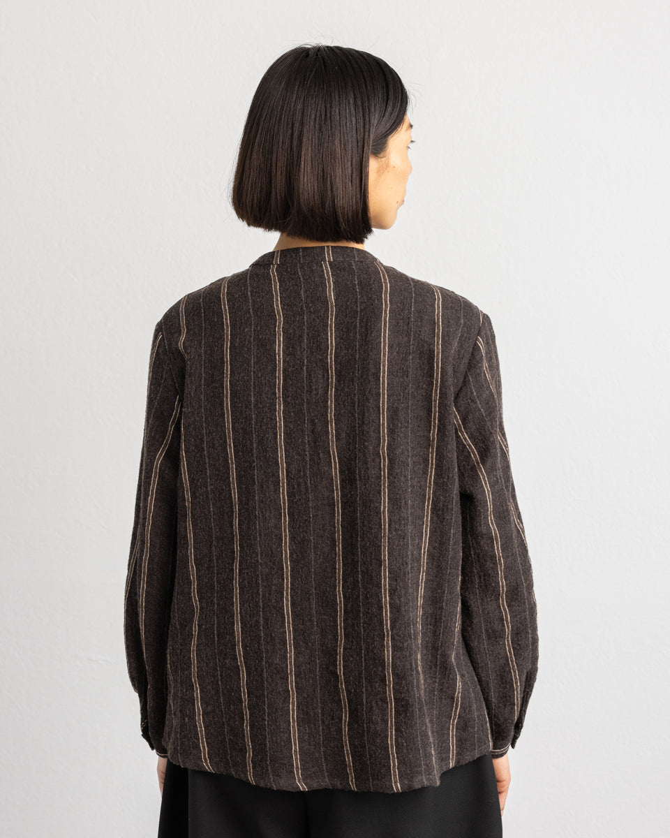 Gabi Shirt Kokoa Wool Dark Brown