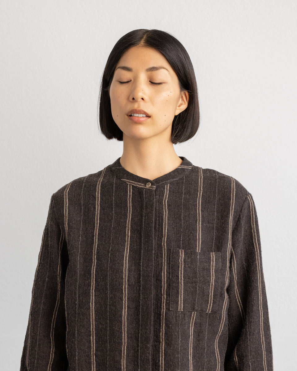 Gabi Shirt Kokoa Wool Dark Brown