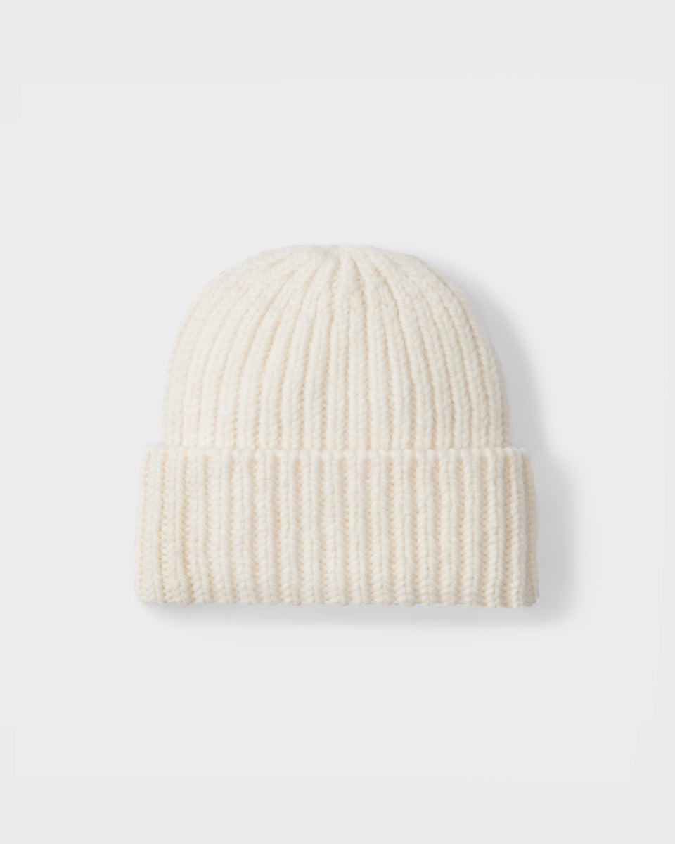 Rib Beanie Echos Ecru