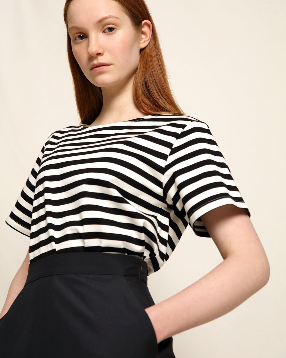 Cleri Shirt Summer Stripe Black and White – Samuji