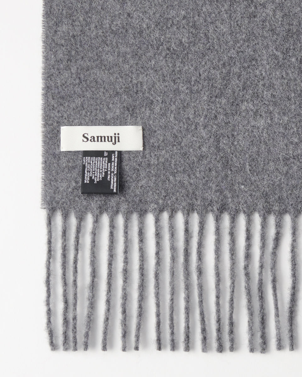 Detail of Wool Scarf in Grey